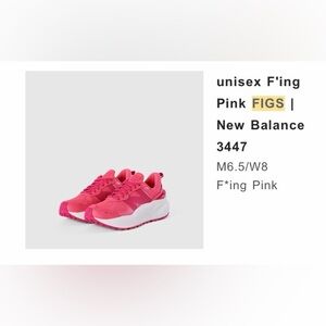 NWT  FIGS New Balance - F*ing Pink Sneakers - W8 (M6.5)